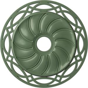 image26 58OD x 4 12ID x 1 38P Loera Ceiling Medallion Fits Canopies up to 6 14Athenian Green Flat Finish