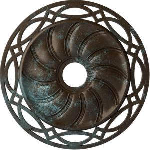 image26 58OD x 4 12ID x 1 38P Loera Ceiling Medallion Fits Canopies up to 6 14Bronze Blue Patina Metallic Series
