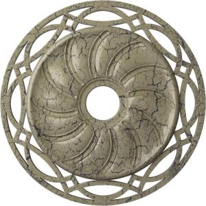 image26 58OD x 4 12ID x 1 38P Loera Ceiling Medallion Fits Canopies up to 6 14Castle Stone Crackle Flat Finish