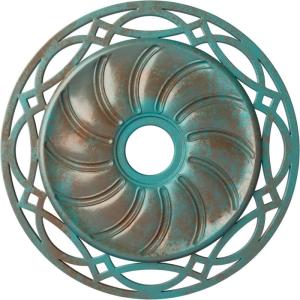 image26 58OD x 4 12ID x 1 38P Loera Ceiling Medallion Fits Canopies up to 6 14Copper Green Patina Metallic Series