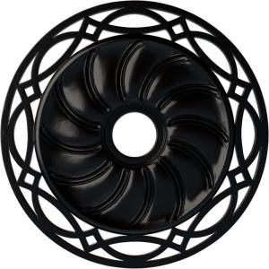 image26 58OD x 4 12ID x 1 38P Loera Ceiling Medallion Fits Canopies up to 6 14Jet Black Flat Finish
