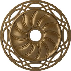 image26 58OD x 4 12ID x 1 38P Loera Ceiling Medallion Fits Canopies up to 6 14Pale Gold Metallic Series