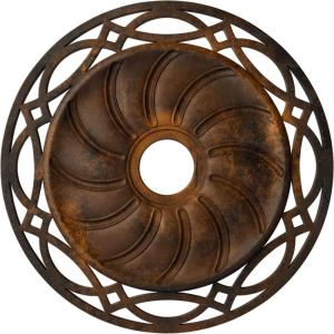 image26 58OD x 4 12ID x 1 38P Loera Ceiling Medallion Fits Canopies up to 6 14Rust Metallic Series