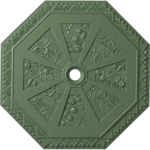 image29 18OD x 2 14ID x 1 18P Spring Octagonal Ceiling Medallion Fits Canopies up to 3Athenian Green Flat Finish
