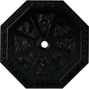 image29 18OD x 2 14ID x 1 18P Spring Octagonal Ceiling Medallion Fits Canopies up to 3Black Pearl Metallic Series