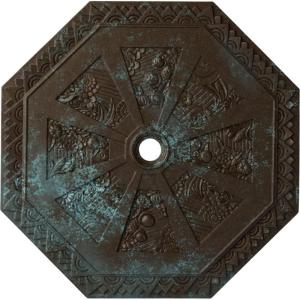 image29 18OD x 2 14ID x 1 18P Spring Octagonal Ceiling Medallion Fits Canopies up to 3Bronze Blue Patina Metallic Series