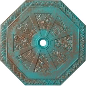 image29 18OD x 2 14ID x 1 18P Spring Octagonal Ceiling Medallion Fits Canopies up to 3Copper Green Patina Metallic Series