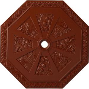 image29 18OD x 2 14ID x 1 18P Spring Octagonal Ceiling Medallion Fits Canopies up to 3Firebrick Flat Finish
