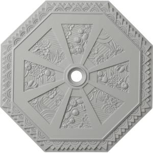 image29 18OD x 2 14ID x 1 18P Spring Octagonal Ceiling Medallion Fits Canopies up to 3Frost Flat Finish