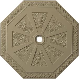 image29 18OD x 2 14ID x 1 18P Spring Octagonal Ceiling Medallion Fits Canopies up to 3Gobi Desert Flat Finish