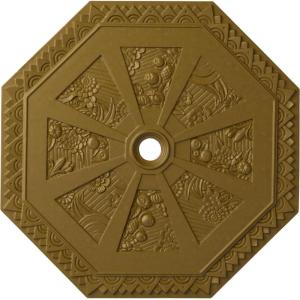 image29 18OD x 2 14ID x 1 18P Spring Octagonal Ceiling Medallion Fits Canopies up to 3Gold Rush Metallic Series