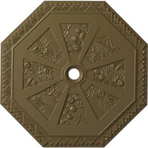 image29 18OD x 2 14ID x 1 18P Spring Octagonal Ceiling Medallion Fits Canopies up to 3Mississippi Mud Flat Finish