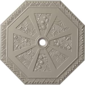image29 18OD x 2 14ID x 1 18P Spring Octagonal Ceiling Medallion Fits Canopies up to 3Pearl White Metallic Series
