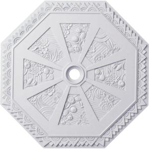 image29 18OD x 2 14ID x 1 18P Spring Octagonal Ceiling Medallion Fits Canopies up to 3Primed