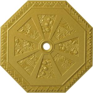 image29 18OD x 2 14ID x 1 18P Spring Octagonal Ceiling Medallion Fits Canopies up to 3Rich Gold Metallic Series
