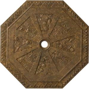 image29 18OD x 2 14ID x 1 18P Spring Octagonal Ceiling Medallion Fits Canopies up to 3Rubbed Bronze Metallic Series