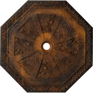 image29 18OD x 2 14ID x 1 18P Spring Octagonal Ceiling Medallion Fits Canopies up to 3Rust Metallic Series