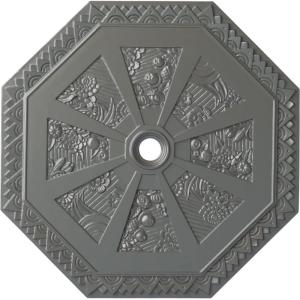 image29 18OD x 2 14ID x 1 18P Spring Octagonal Ceiling Medallion Fits Canopies up to 3Silver Metallic Series