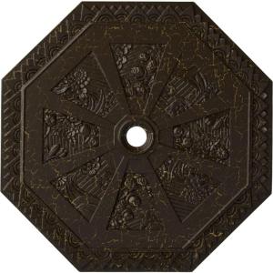 image29 18OD x 2 14ID x 1 18P Spring Octagonal Ceiling Medallion Fits Canopies up to 3Stone Hearth Crackle Flat Finish