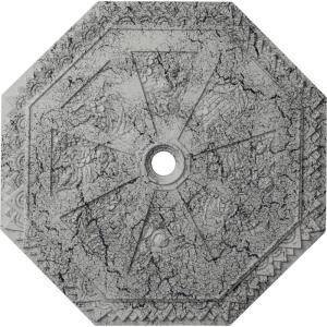 image29 18OD x 2 14ID x 1 18P Spring Octagonal Ceiling Medallion Fits Canopies up to 3Ultra Pure White Crackle Flat Finish