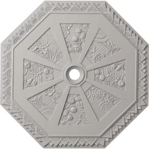 image29 18OD x 2 14ID x 1 18P Spring Octagonal Ceiling Medallion Fits Canopies up to 3Ultra Pure White Flat Finish