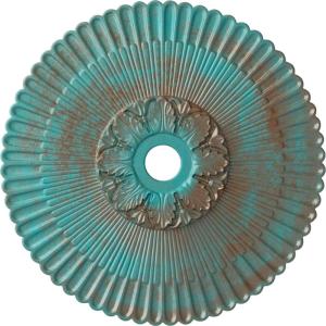 image36 14OD x 1 78P Melonie Ceiling Medallion Fits Canopies up to 6 14HandPainted Copper Green Patina