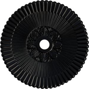 image36 14OD x 1 78P Melonie Ceiling Medallion Fits Canopies up to 6 14HandPainted Jet Black