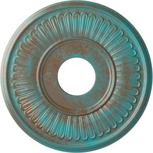 imageEkena Millwork CM15BEGLS 15 34OD X 3 78ID X 34P Berkshire Ceiling Medallion Fits Canopies Up to 7 GoldHandPainted Copper Green Patina